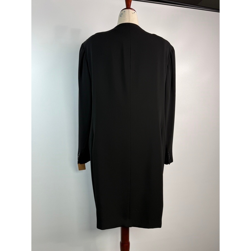 Lauren Ralph Lauren Black Longline Blazer Coat Open Front Plus Size 20W - Picture 3 of 5